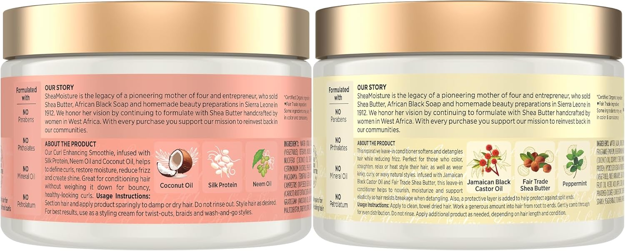 Shea Moisture Coconut and Hibiscus Curl Enhancing Smoothie, 470Ml Family Size & Shea Moisture Jamaican Black Castor Oil Strengthen, Grow & Restore Leave-In Conditioner 470Ml image number 3