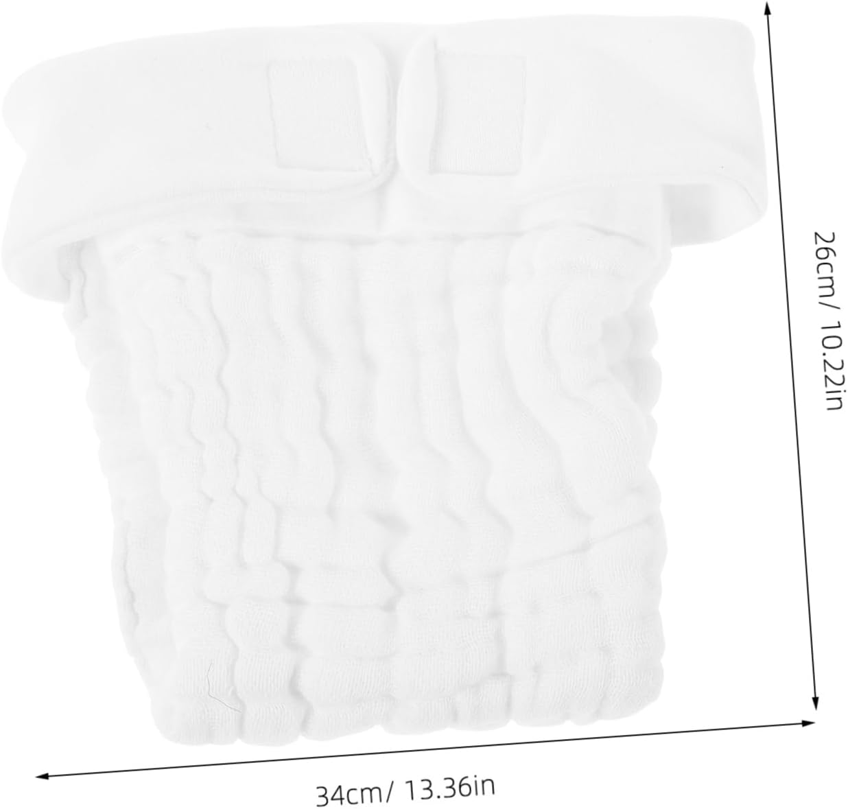 3Pcs Soft Cotton Cloth Diapers for Newborns Reusable Washable Diaper Pants for Boys and Girls High Absorbency Leakproof Design White Cotton image number 2