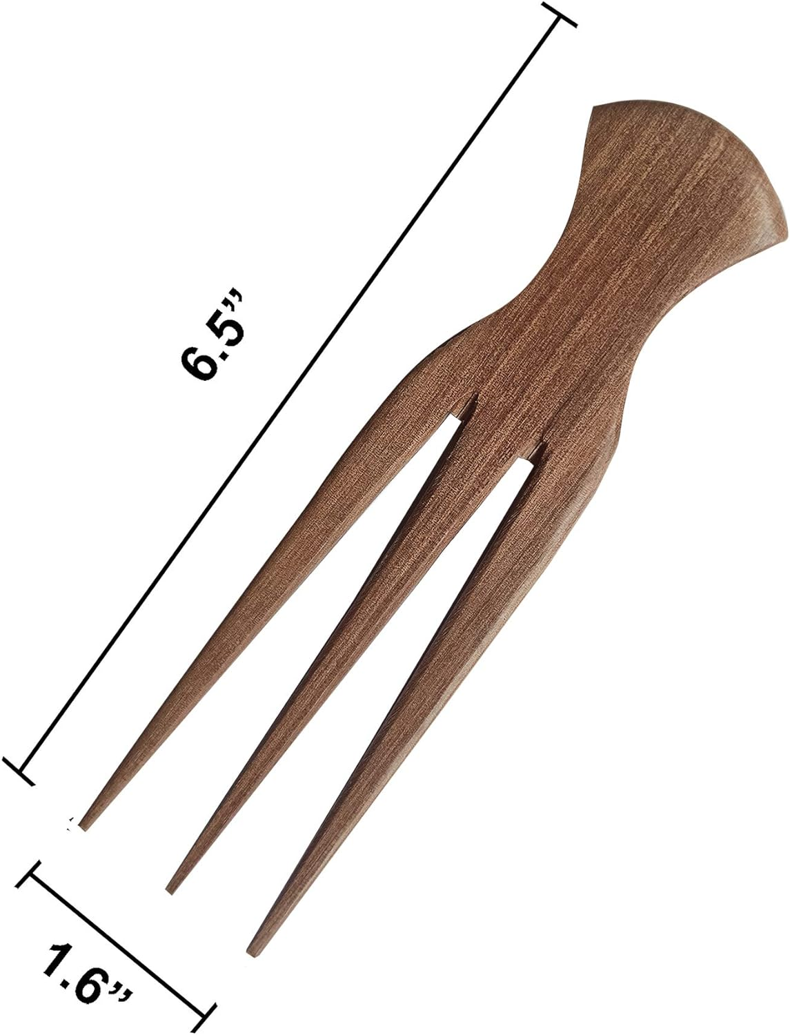 Plai Na Wooden Afro Pick for African Hair | Parting Comb for Braiding Three Tooth Cornrows Stylist image number 4