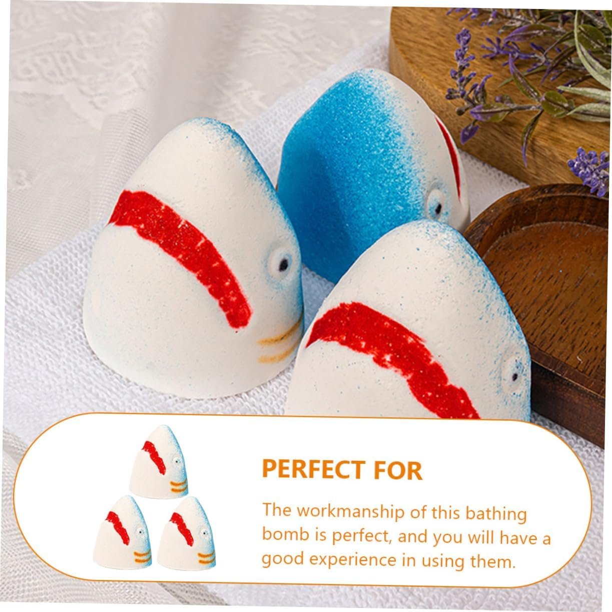 BUTIFULSIC 3Pcs Shark-Shaped Bathing Bomb Essential Oil Bubble Bath Salt Aroma Bath Salt Bomb for Relaxation image number 5
