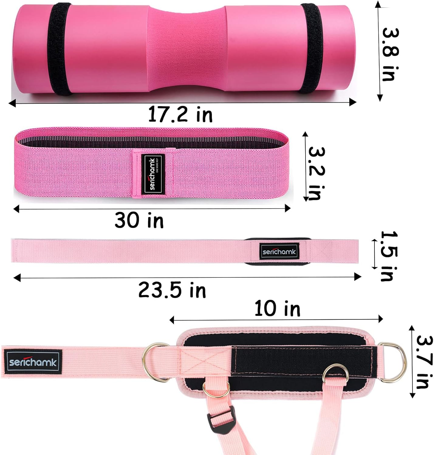 Barbell Pad for Hip Thrust Squat Bar Pad Foam Barbell Pad for Weight Bar Cushion with 2 Gym Ankle Straps 1 Booty Band and Carry Bag for Standard Olympic Bars image number 1