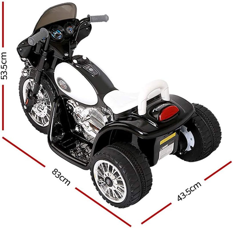 Rigo Kids Ride on Motorbike Car Police Motorcycle, 6V Battery Horn Headlight Built-In Music 25Kg Capacity 3 Wheels Electric Motorcycle Cars for Toddlers Baby Walkers Little Tikes Rides Kid Toy Black image number 6
