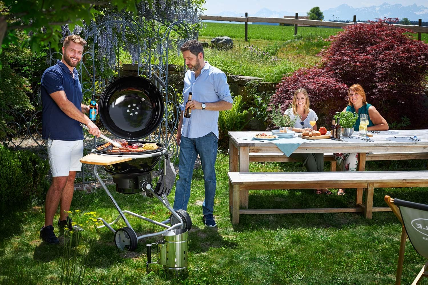 R&ouml;sle Stainless Steel BBQ Grill Weather Proof Cover Charcoal Starter Chimney Silver image number 4