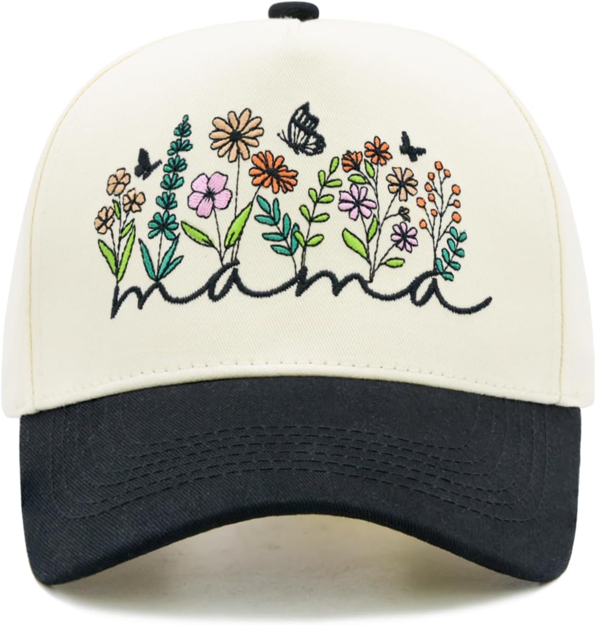 MINYJHZ Mama Trucker Hat for Women, Mothers Day Birthday Gifts for Mom, Two-Tone Adjustable Mom Baseball Cap Black image number 5