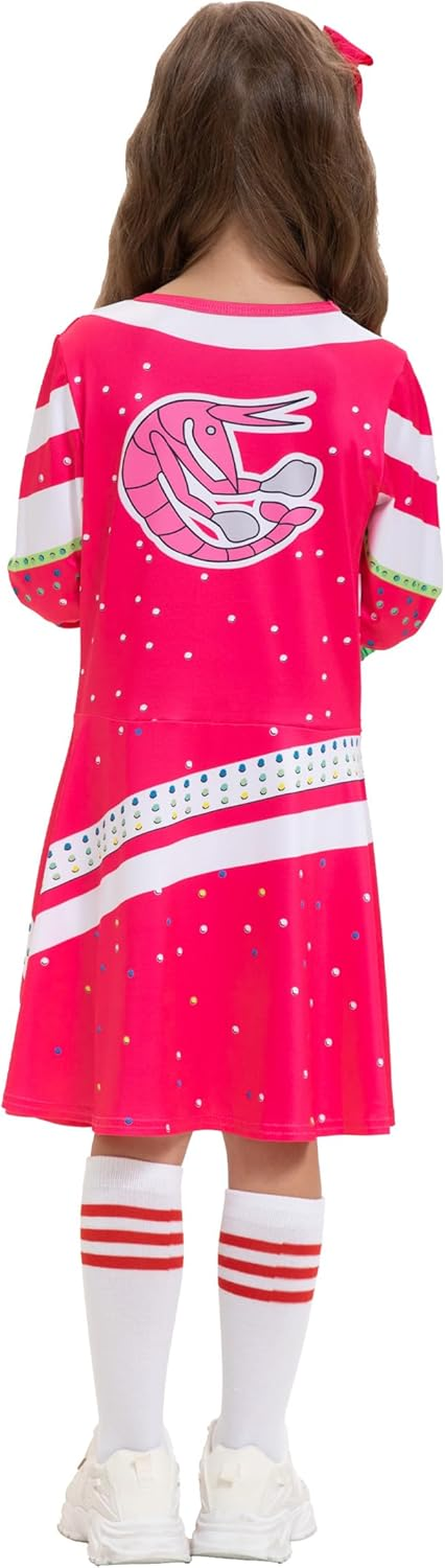 Girls Cheerleader Costume Outfit Halloween Cheer Uniform Dress up with Accessories image number 1