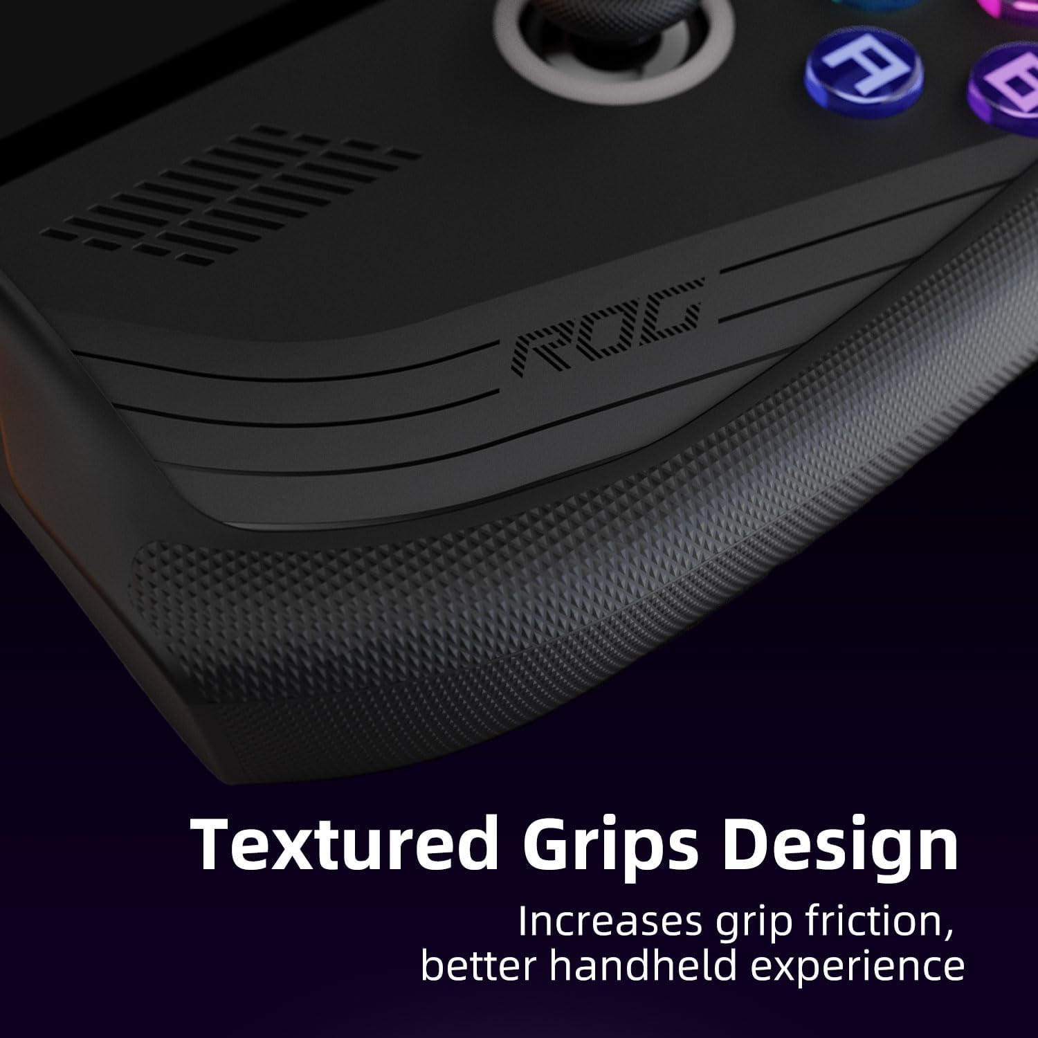 Skull & Co. Gripcase Ally for ROG Ally X: a Soft Protective Case with Textured Grips Full Protection and Stand, Shock-Absorption Non-Slip and Anti-Scratch Cover Design - Black image number 3