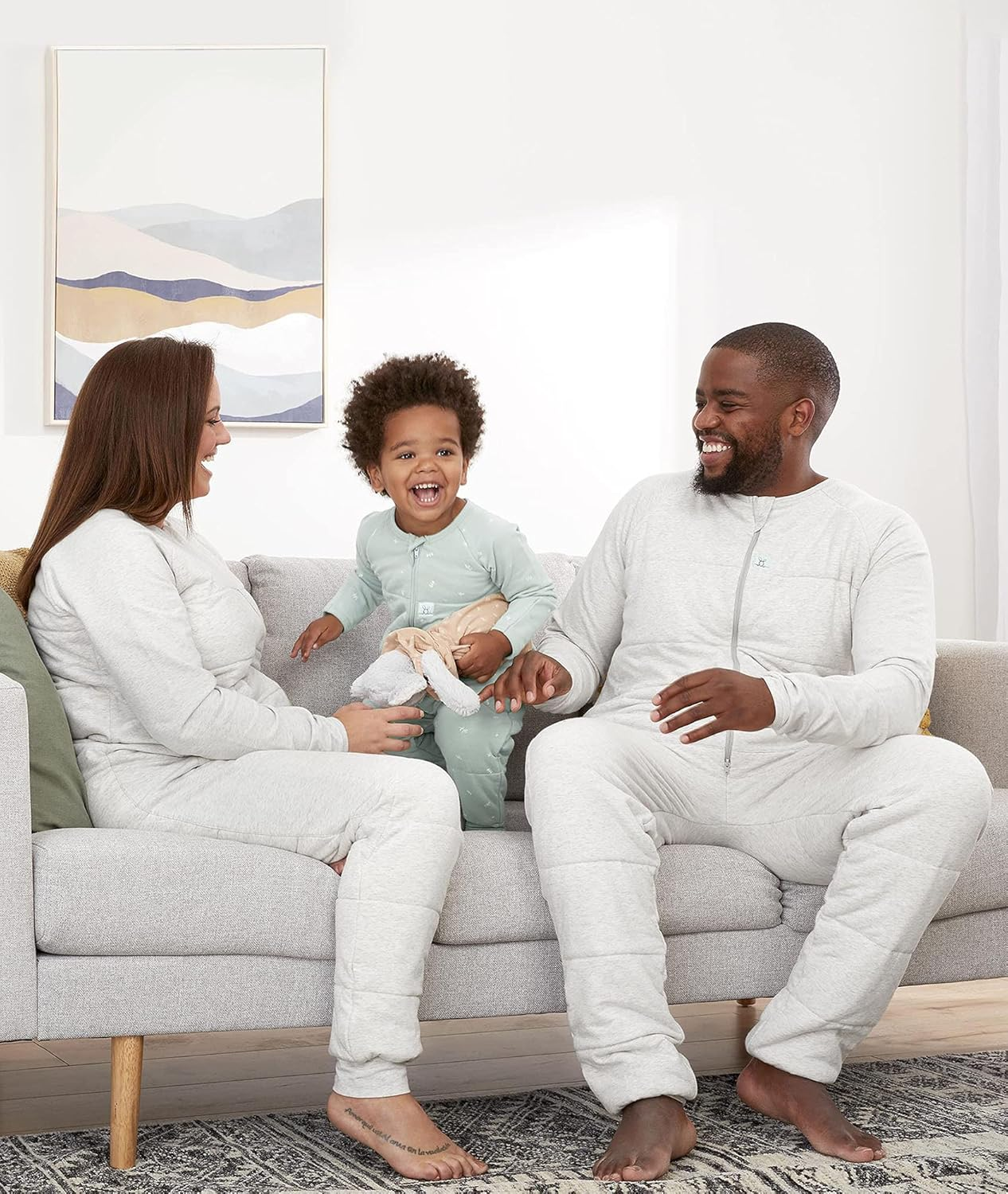 Ergopouch Organic Cotton Sleep Onesie, 2.5 TOG, Adult Size 10-12, Grey Marle