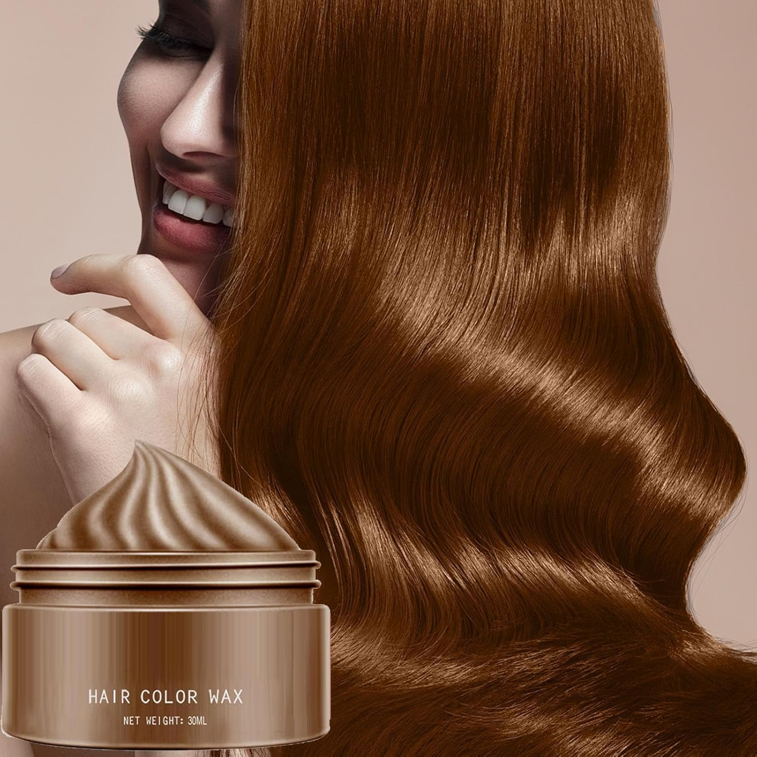 Brown Hair Color Wax, Temporary Hair Color Wax for Dark Hair, Temporary Hairstyle Dye Cream for Men Women, Instant Hairstyle Wax for Party Cosplay