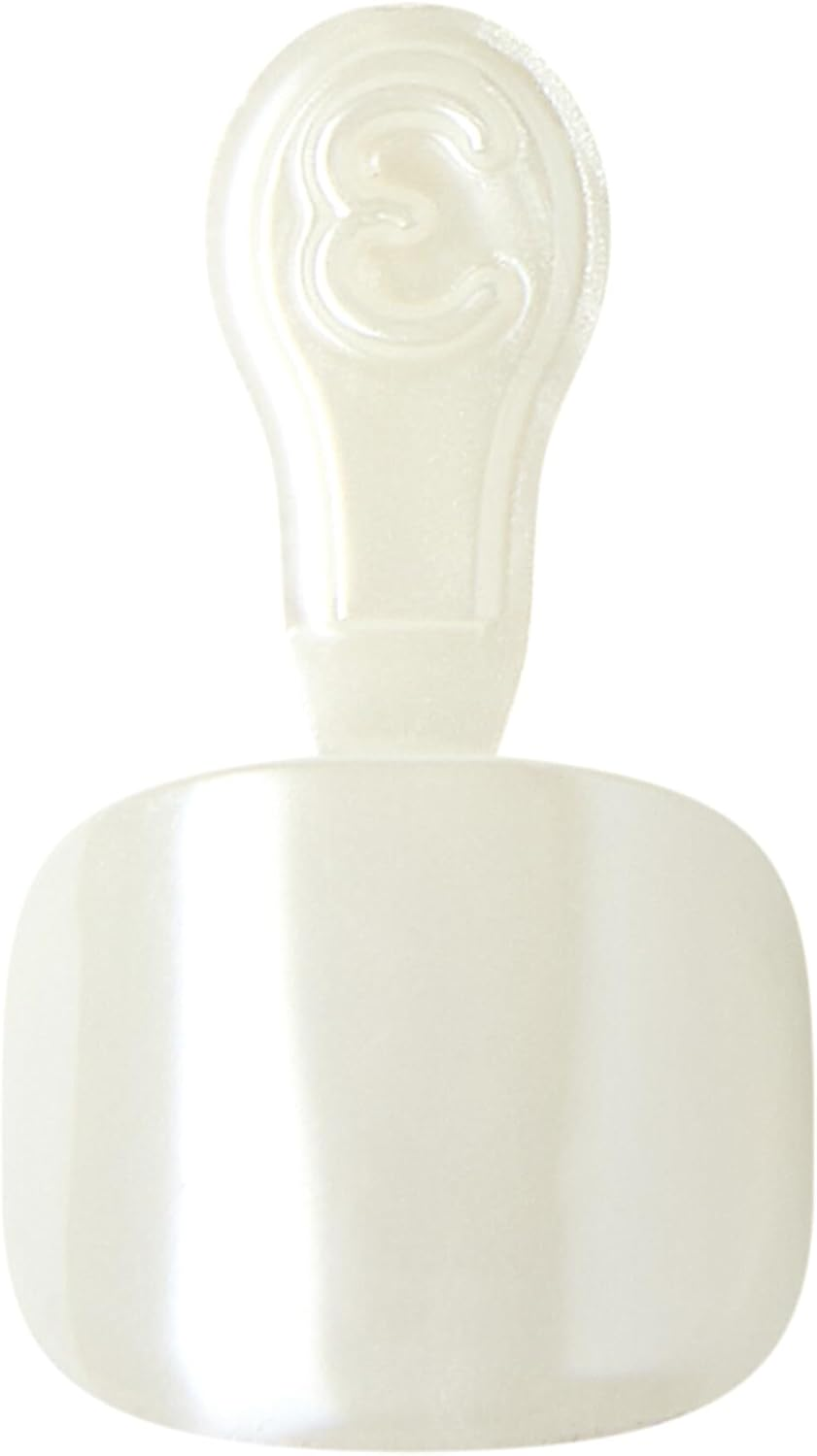 Impress Kiss No Glue Pedi Press-On Toenails, White Nails with Pearl, Squoval Shape, Includes 24 Nails, Prep Pad, 1 Manicure Stick, 1 Mini File image number 4