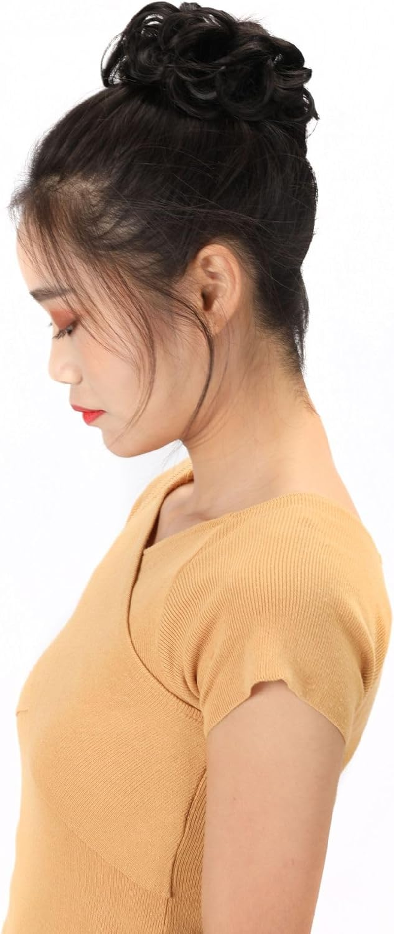 Messy Bun Hair Pieces for Women Hair Bun Extension Updo Curly Messy Bun Bridal Headpiece Wig Hair Accessory Curly Hair Loop image number 3