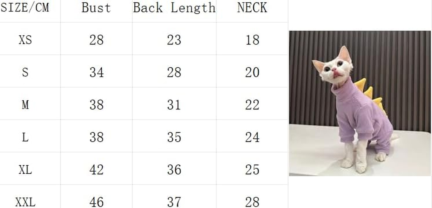 Four Leg Cat Clothes Pjamas Warm Jumpsuit Elastic Pet Clothes for Cat Suit Clothes (Purple, XS) image number 3