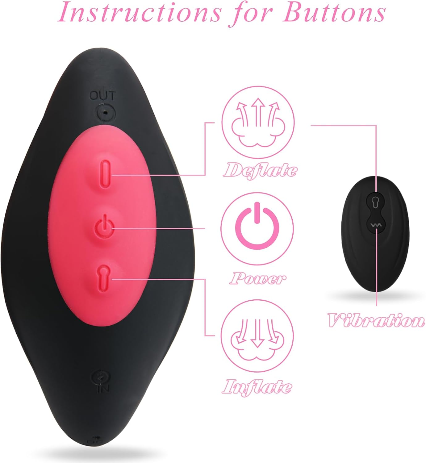 Automatic Inflatable Anal Plug Prostate Massager Vibrating, Butt Plug Sex Toy with 10 Vibration Mode, Woman G-Spot Stimulator with Remote Control, Anal Dilator Training Sex Toys for LGBT Pleasure image number 5