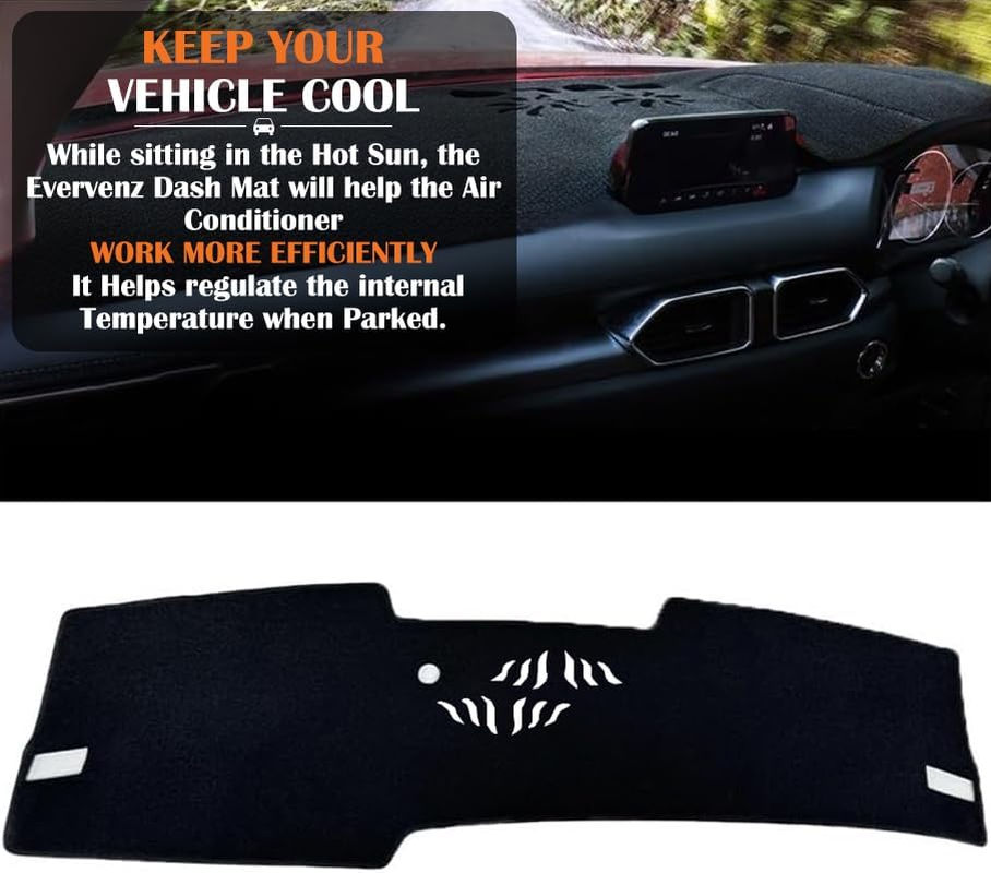 Evervenz Dash Mat for Hyundai Kona 2024 2025 2026 Microfiber Leather（Without HUD） Dash Cover Dashboard Cover Kona02 image number 4