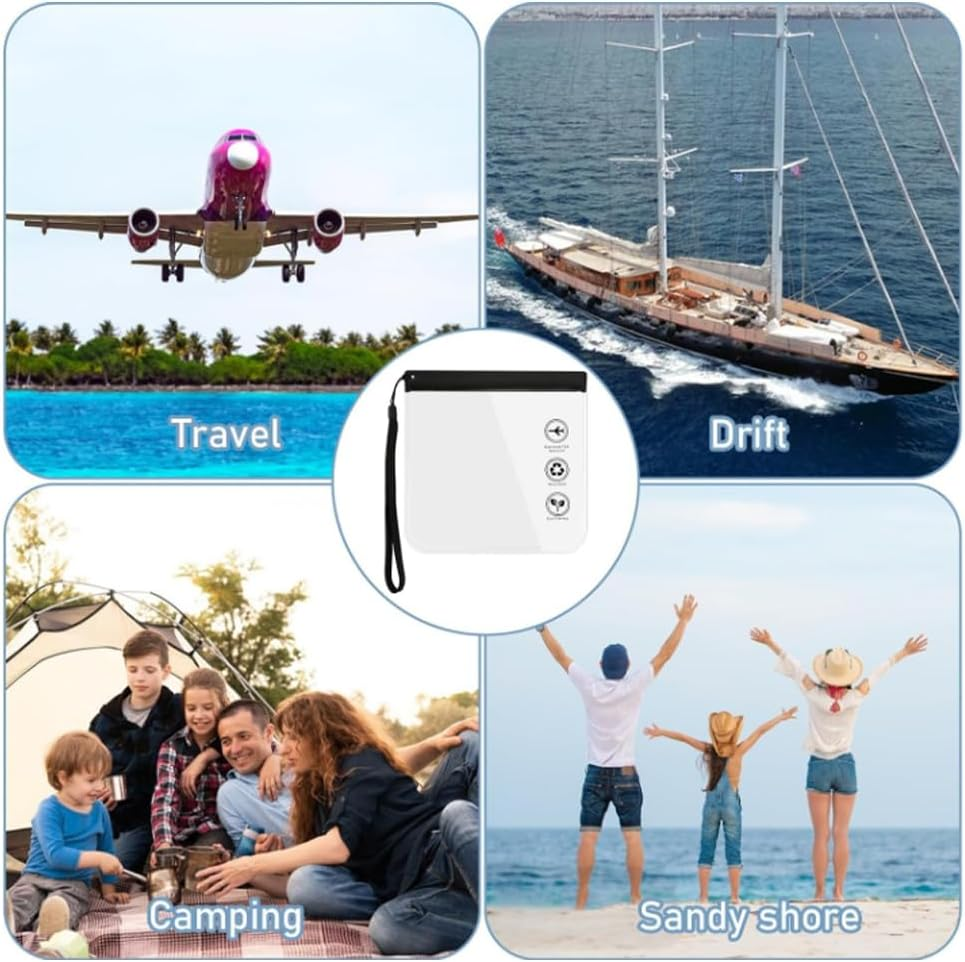 4 Pcs Clear Travel Toiletry Bag - Airport Security Liquids Bags, 20 X 20Cm TSA Approved, Travel Accessories Makeup Bags Holiday Essentials Luggage for Men Women, Black, Traval - Black And Gray image number 2