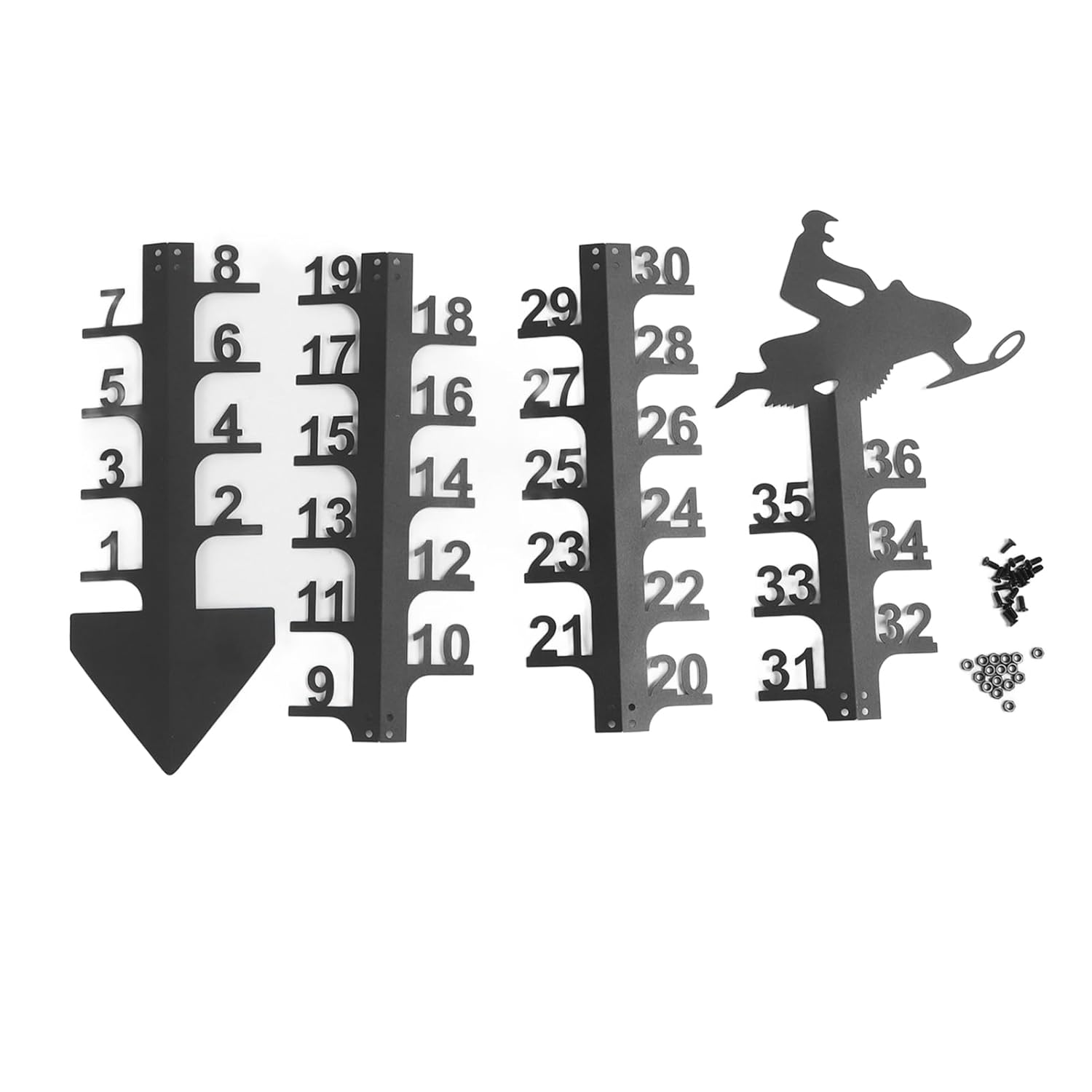 Tbest Weather Station and Accessories,36 Inch Snow Outdoor Large Iron Snowfall Measuring Stick Outdoor Snow Depth Measure Rod for Garden Yard Christmas Decorations image number 3