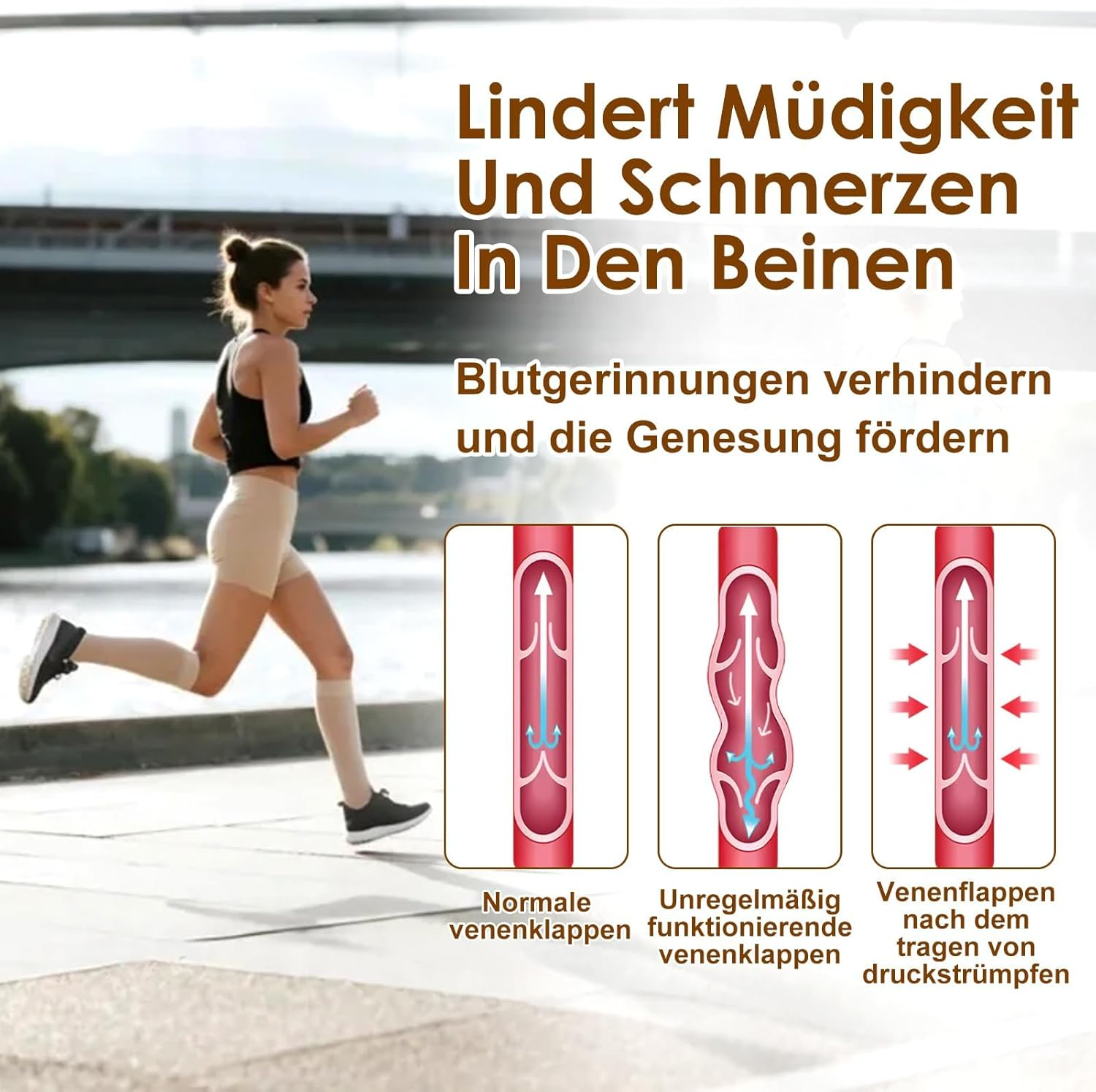 20-30 Mmhg Open Toe Compression Socks for Women & Men ,Best Graduated Medical Support (Class 2) for Running, Travel, Flight, Pregnancy &ndash; Relieve Swelling, Varicose Veins, Edema & Thrombosis (1 Pair) image number 2