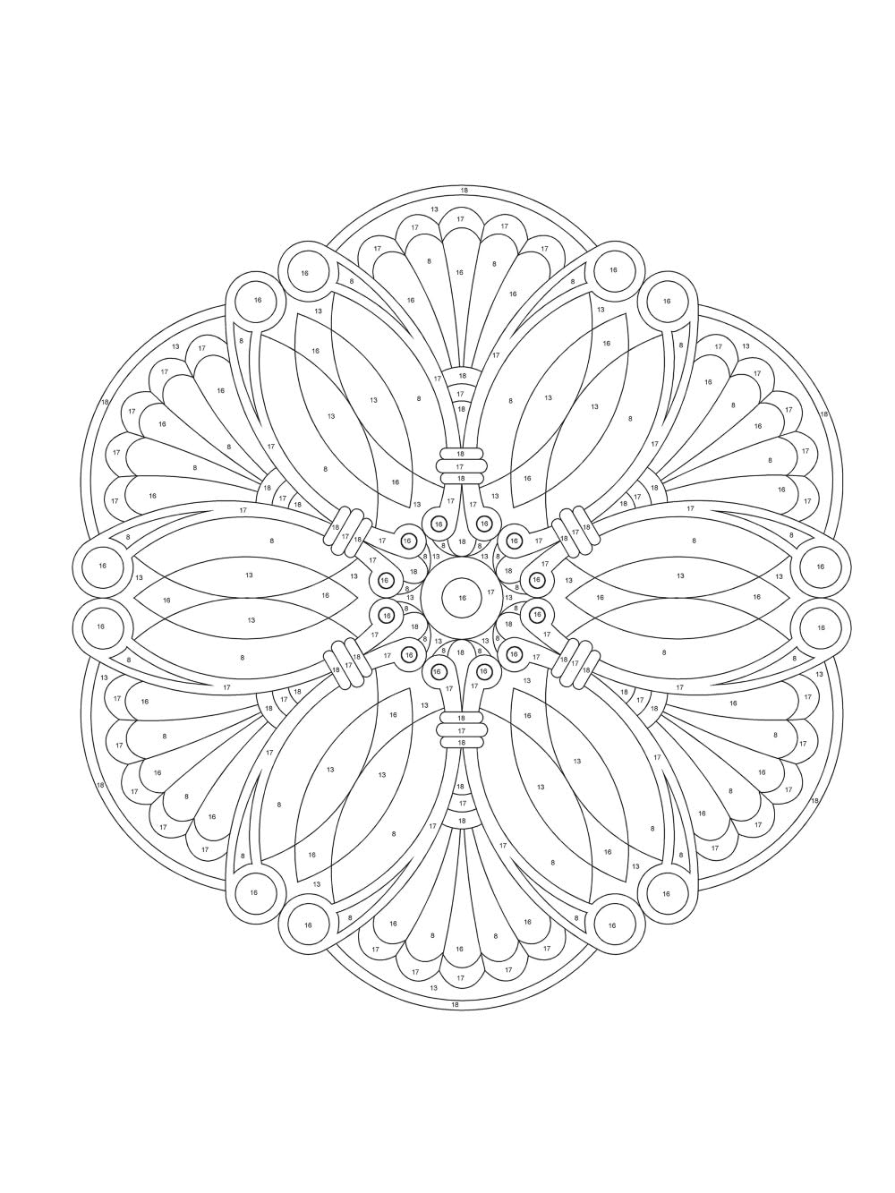 Creative Haven Mandalas Color by Number Coloring Book image number 1