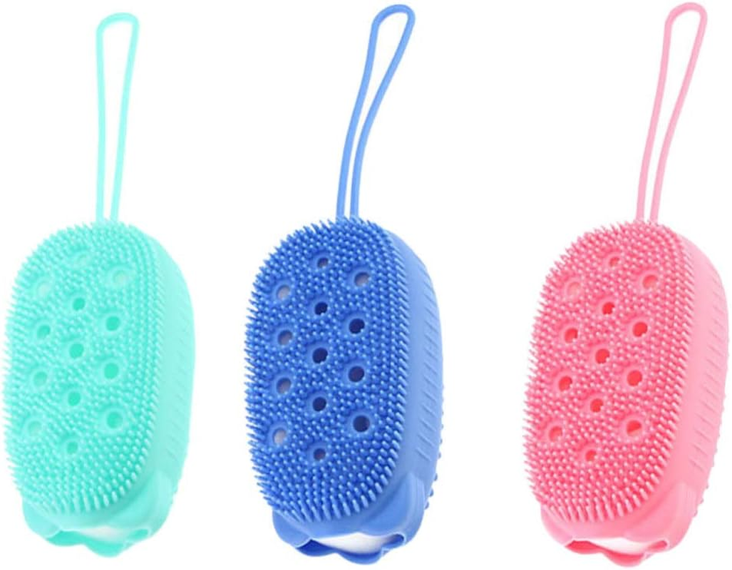 3Pcs Bath Brush Bath Brush Back Scrub Brush Brush Bath Tools Body Cleaning Brush Shower Brush Circulation Brush Skin Massager Sponge the Bubble Shampoo Brush Silica Gel