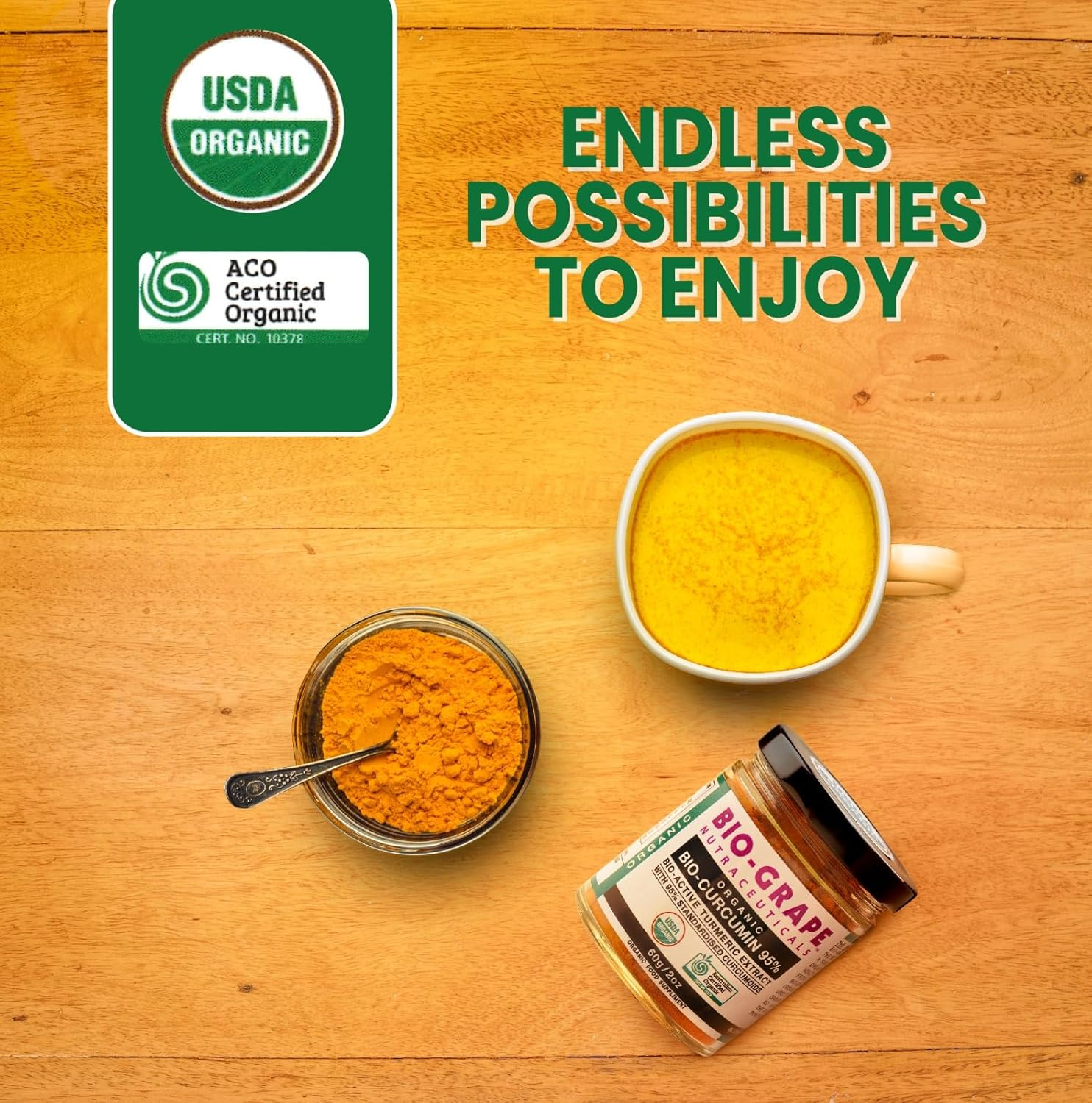 Organic Bio-Curcumin 95% Bio-Active Turmeric Extract ANTIOXIDANT Rich 60G image number 5