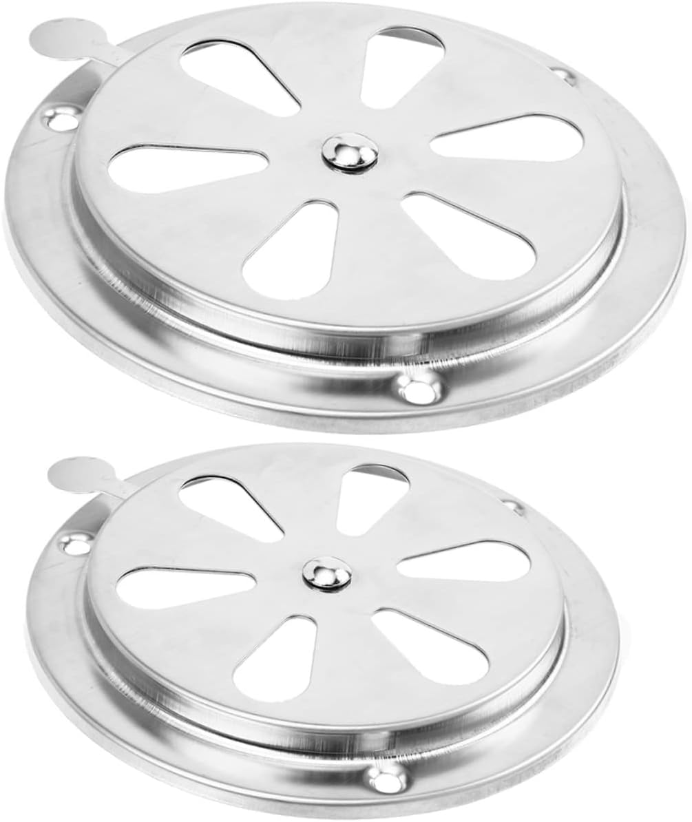 2Pcs Stainless Steel Air Vent Covers Adjustable Rv Marine round Ventilation Grilles Diameter 125Mm 95Mm for Caravan Boat Shed Ventilation
