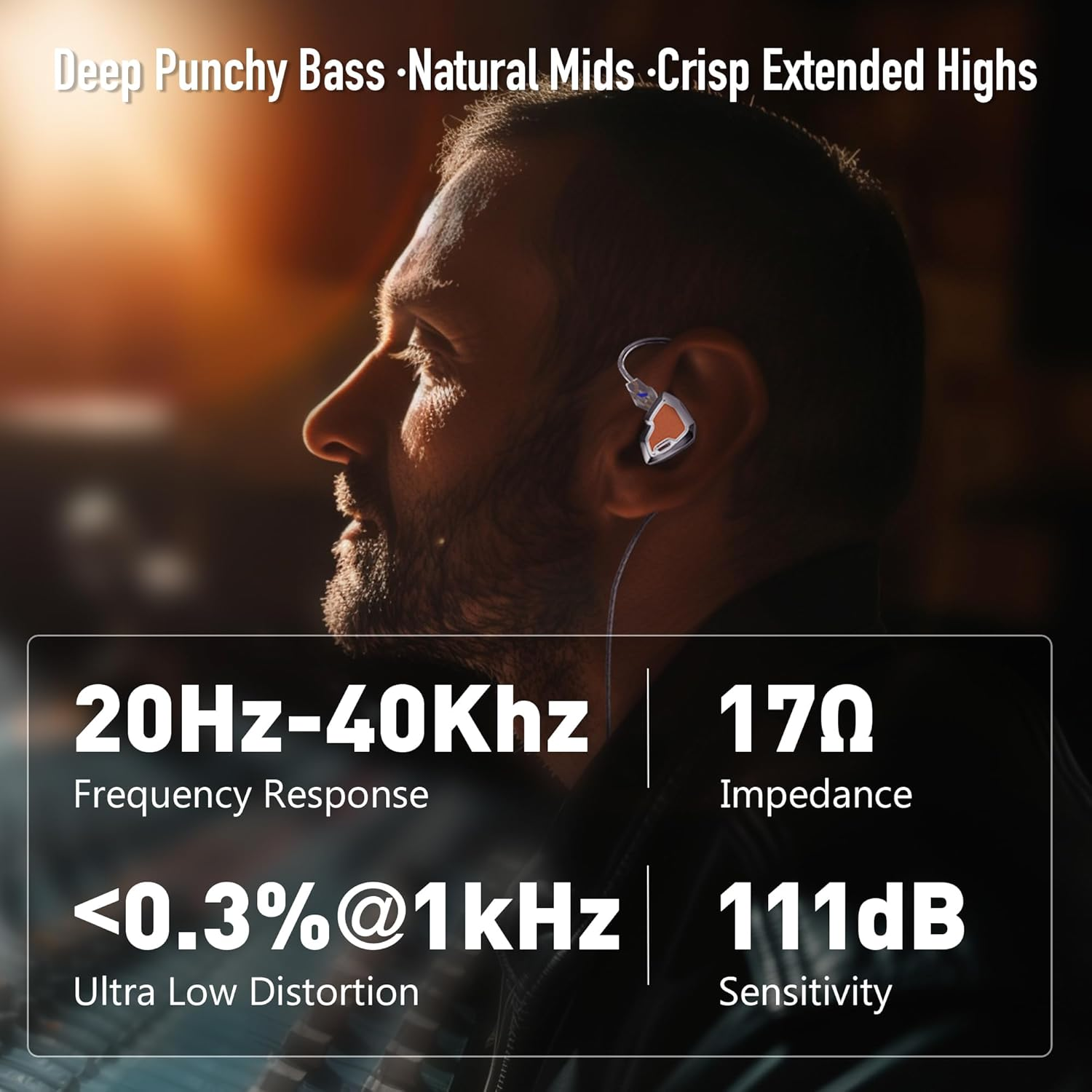 Hidizs MS2 Pro In-Ear Monitors, Hybrid Hifi Wired IEM, 1BA+1DD Dual Drivers, Detachable 0.78Mm 2 Pin Cable Replaceable Pneumatic Sound Tuning Filters for Audiophile Singer Musician image number 4