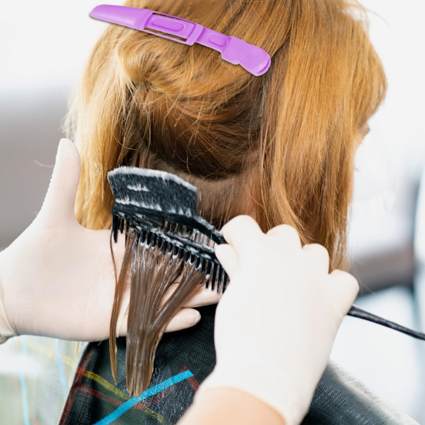 AYNKH 10PCS Crocodile Hair Clips with Styling Comb, Professional Alligator Clip with Nonslip Grip Wide Teeth, Home Use Salon Sectioning Curling image number 4