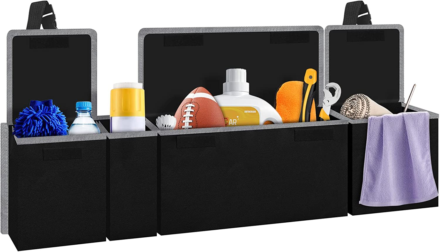 Car Boot Organiser, Boot Storage Bags for Suv and Adjustable Buckle Straps to Fit Waterproof PVC Foldable Durable,Keeps Your Car Boot Tidy,Car Tidy Storage Bag, Space Saving Exper image number 6