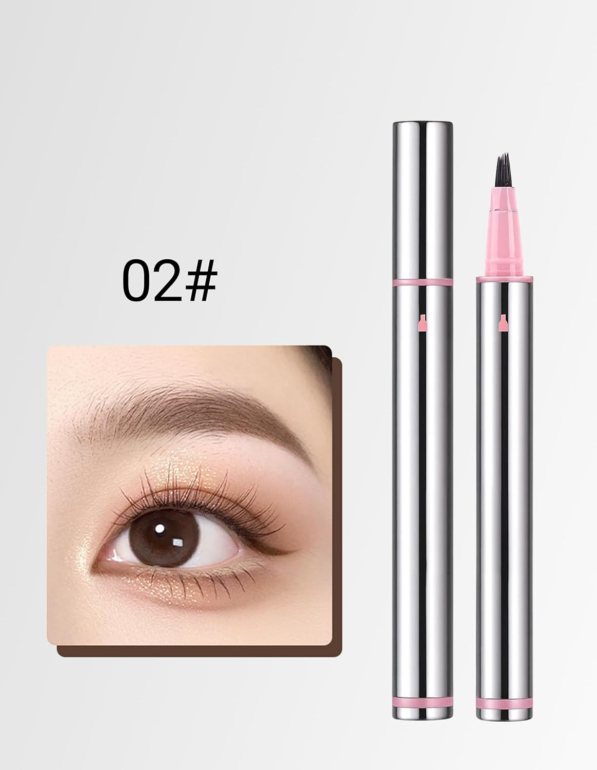 Erinde Waterproof Microblading Eyebrow Pen, Long Lasting Natural Eyebrow Pencil with Ultra-Fine Micro-Fork Tip, Creates Lifelike Hair Strokes, Smudge Proof Liquid Eye Brow Pen for Women Makeup 02# image number 1
