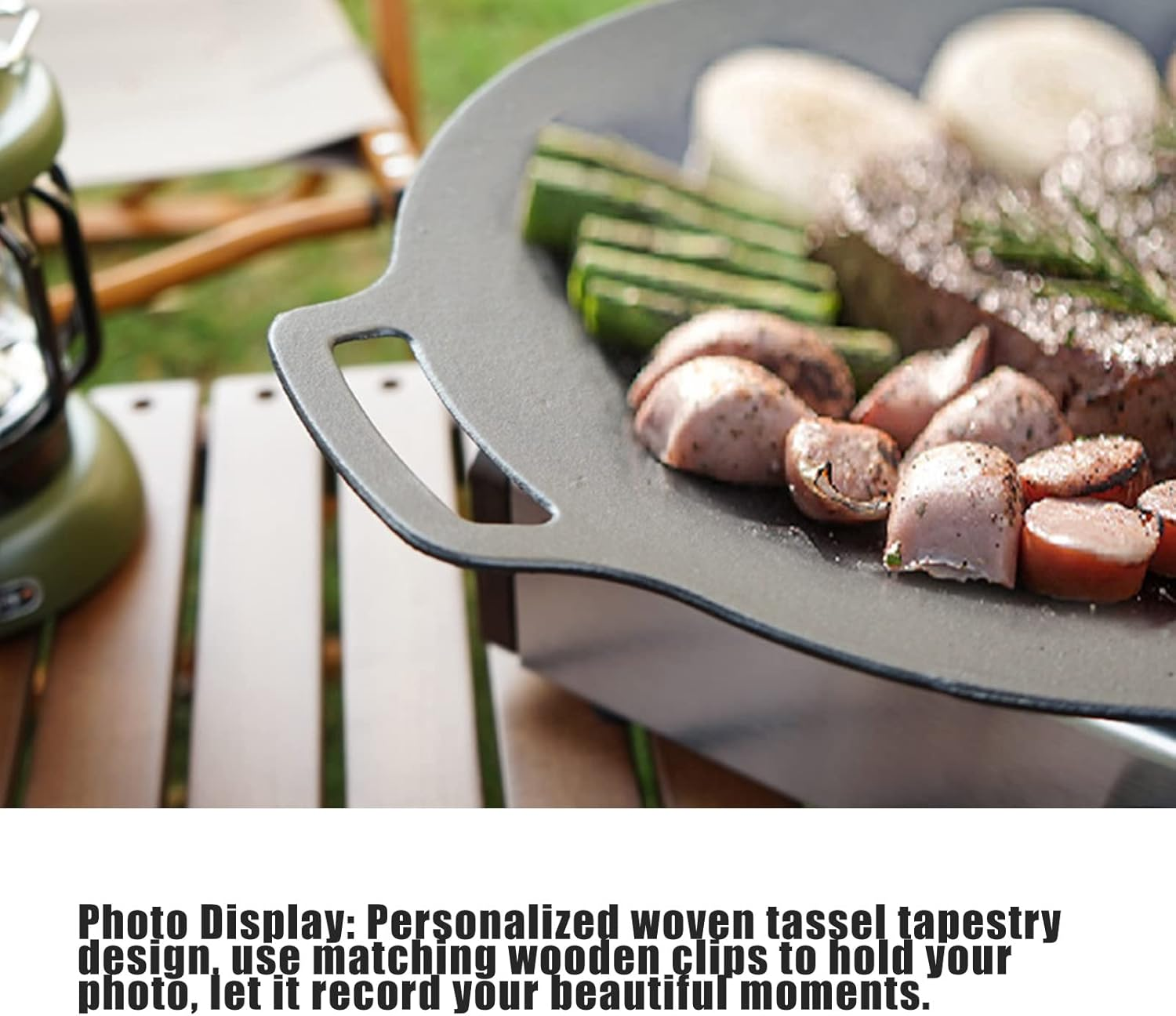 Arsor Korean Style BBQ Grill Pan, Iron Nonstick Barbecue Plate Smokeless round Griddle with Storage Bag Easy to Clean Barbecue Stovetop Plate for Home Camping Indoor Outdoor Grilling(41Cm) image number 1