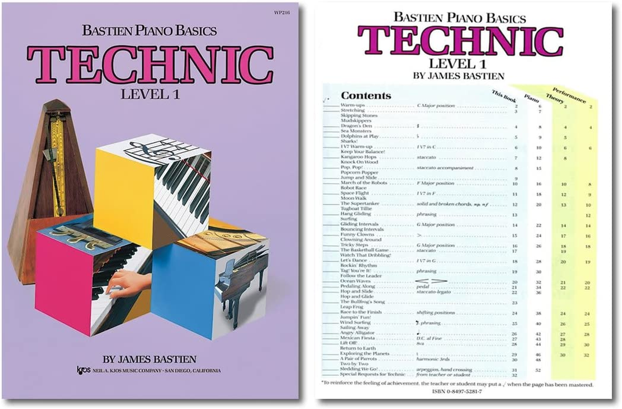 Bastien Piano Basics Level 1 Learning Set by Bastien - Lesson, Theory, Performance, Technique & Artistry Books & Juliet Music Piano Keys 88/61/54/49 Full Set Removable Sticker image number 4