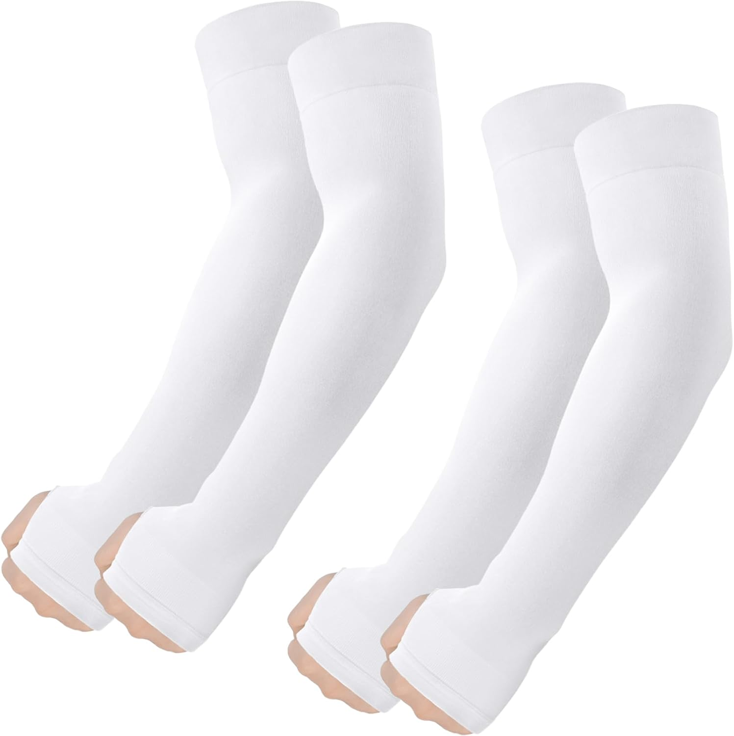 Fuinloth Arm Sleeves with Thumb Hole, Cooling UV Sun Protection Sports Compression for Men/Women