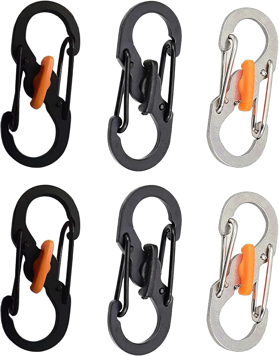 6 Pcs Mini Stainless Steel Carabiner Clip Zipper Clips anti Theft Lock Zipper Durable Lightweight Keychain Multi Purpose Accessories for Travel Backpack Luggage Suitcase Keys and Everyday Carry image number 4