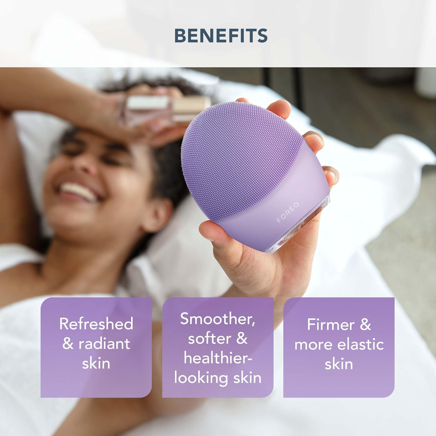 FOREO Deep Clean LUNA 3 Bundle - Facial Cleansing Brush Sensitive Skin + LUNA Micro-Foam Face Cleanser 2.0, 100Ml - Cleansing & anti Aging Face Massager - Face Care Brush - Face Wash - Pore Minimizer image number 4