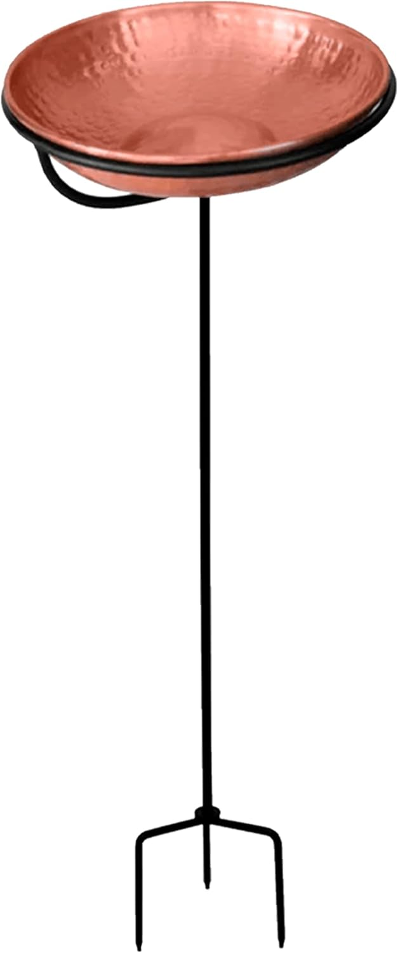 Monarch Abode Pure Copper Standing Bird Bath, Hand-Hammered Detachable Outdoor Bird Feeder, Bath, & Bowl with 34"" Iron Stand, Decor for Garden, Backyard, Patio, & Deck image number 1