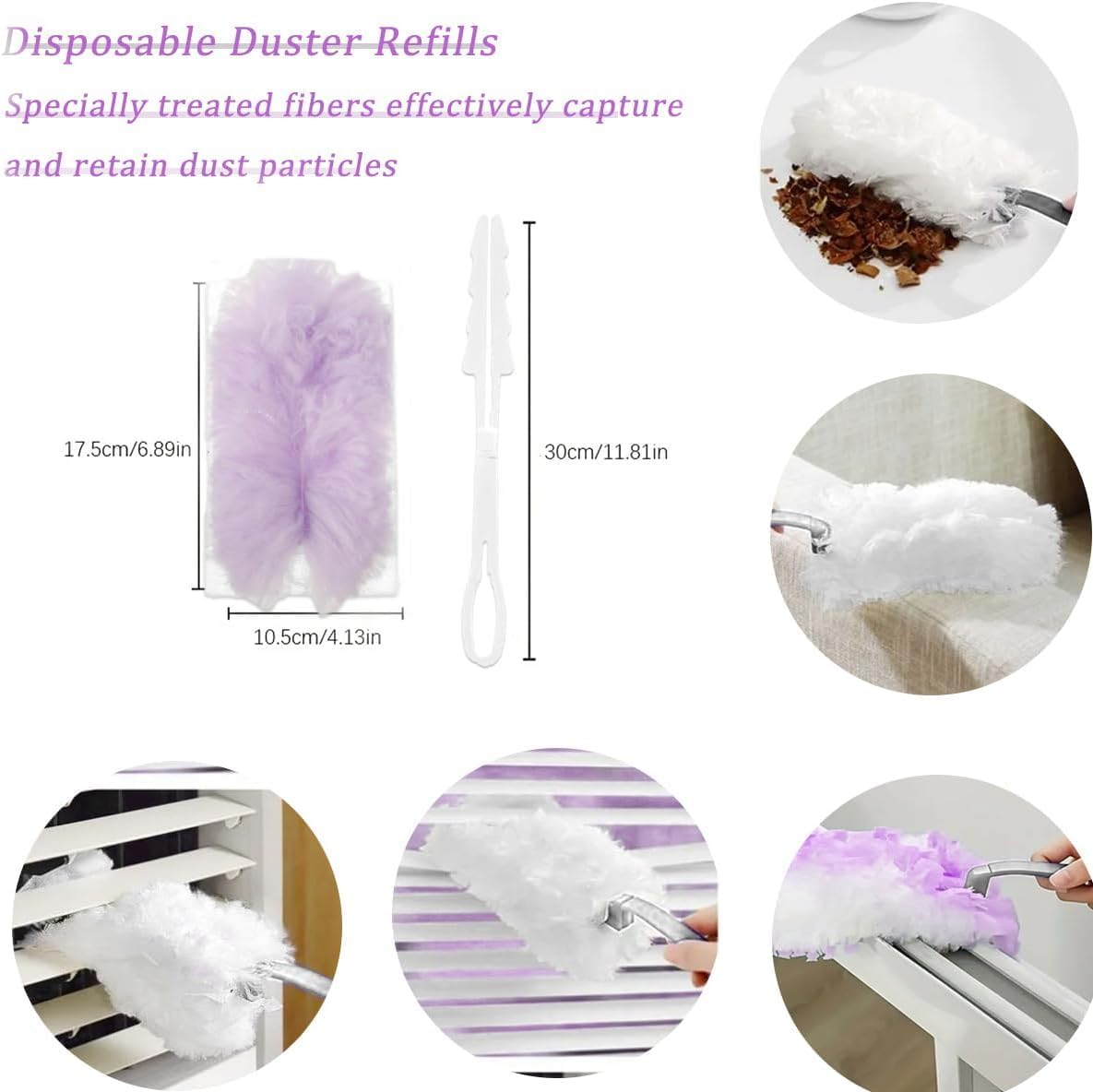 Pack of 30 Dust Magnet Refill Pack with 1 Handle for Swiffer, Duster Refill Pack Duster Set for Cleaning, against Dust, Allergens, Pet Hair (31) image number 1
