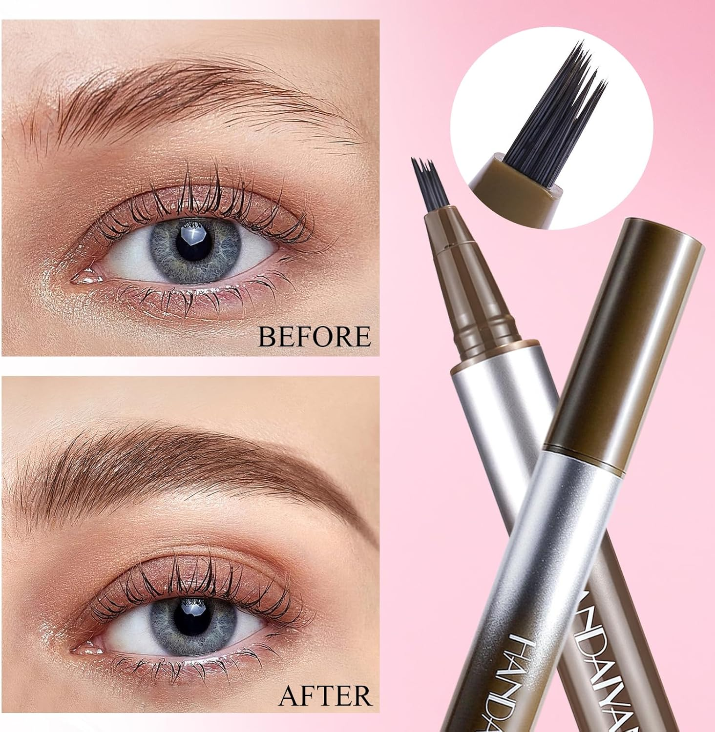 DAGEDA Liquid Eyebrow Pencil, Micro-Fork Tip Applicator Eyebrow Pen, Waterproof Eyebrow Pencils for Women, Natural Looking Wild Eyebrow Long-Lasting Eye Makeup,Taupe image number 3