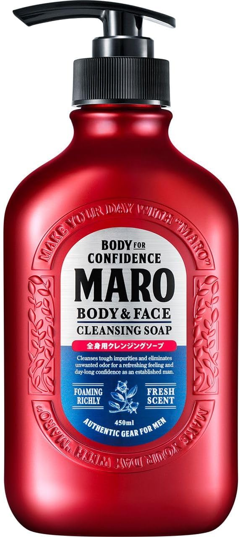 MARO Men'S Body Soap, for Full Body, Face Washable, Cleansing, 15.2 Fl Oz (450 Ml) X 1 image number 2