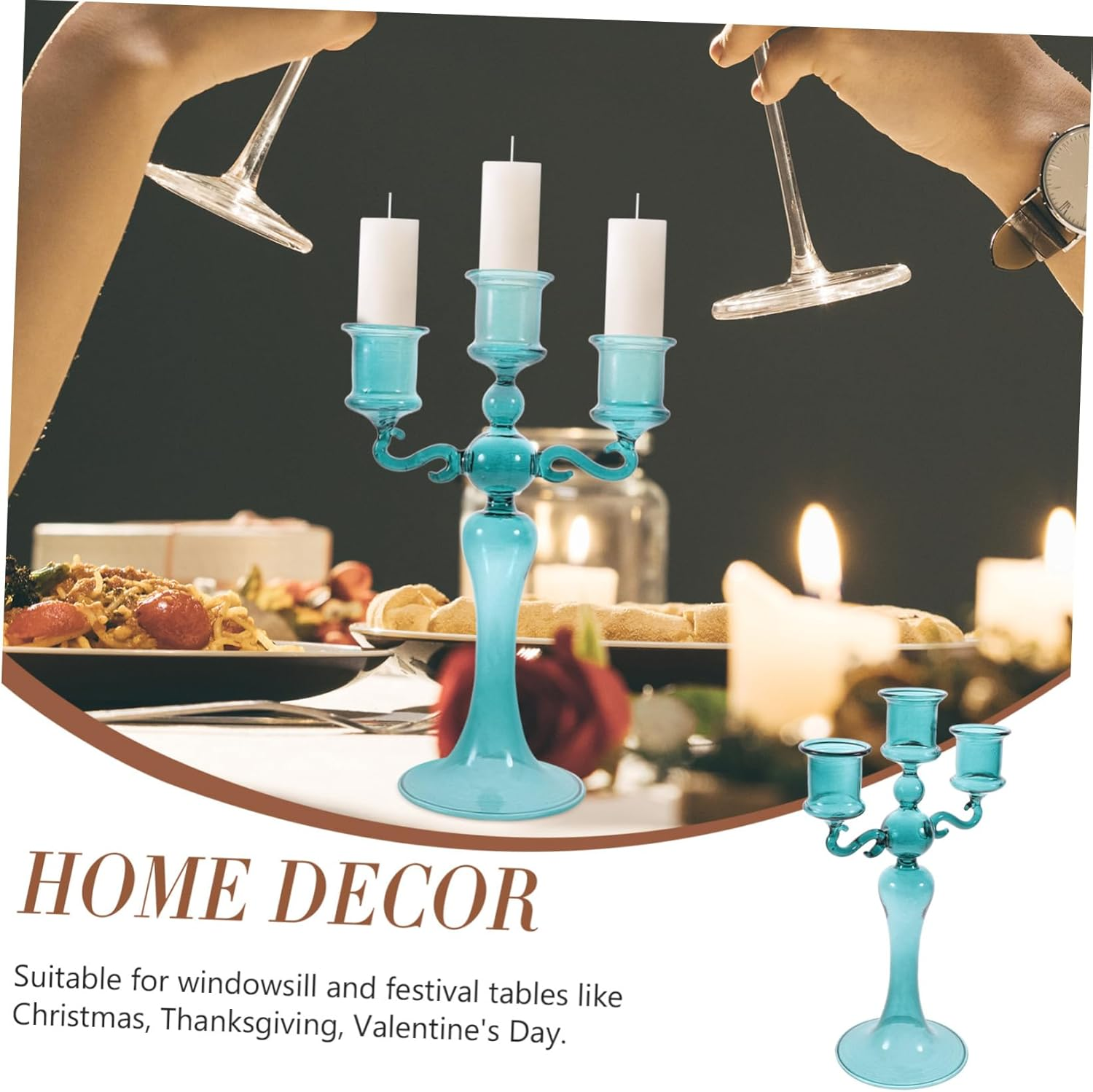 CORHAD Elegant Candlestick Holders for Romantic Dinners Decorative Taper Candle Stands for Home Decor for Weddings Parties and Special Occasions Stylish Design image number 6