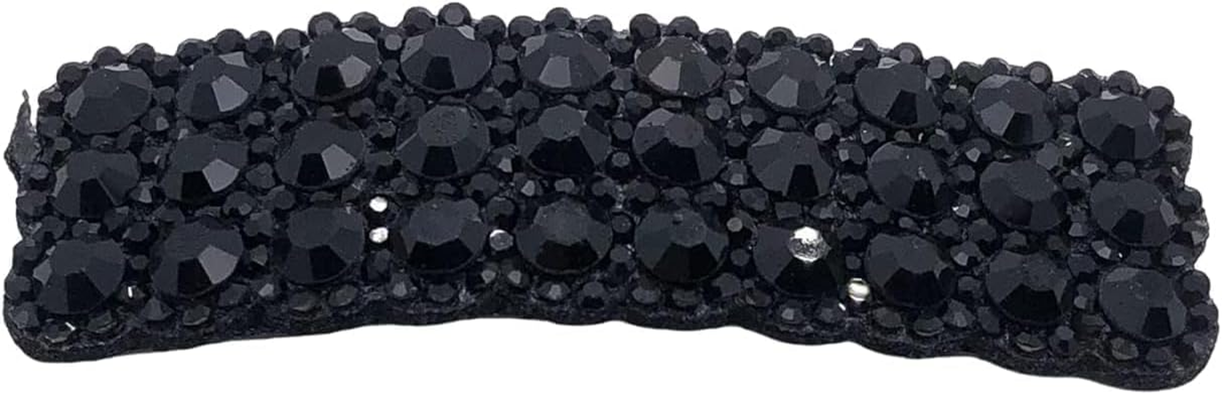2Pcs Black Rhinestones Snap Hair Clips for Women Girls Rectangular Hairpins Korean Barrettes Hair Accessories，Clips and Barrettes image number 1