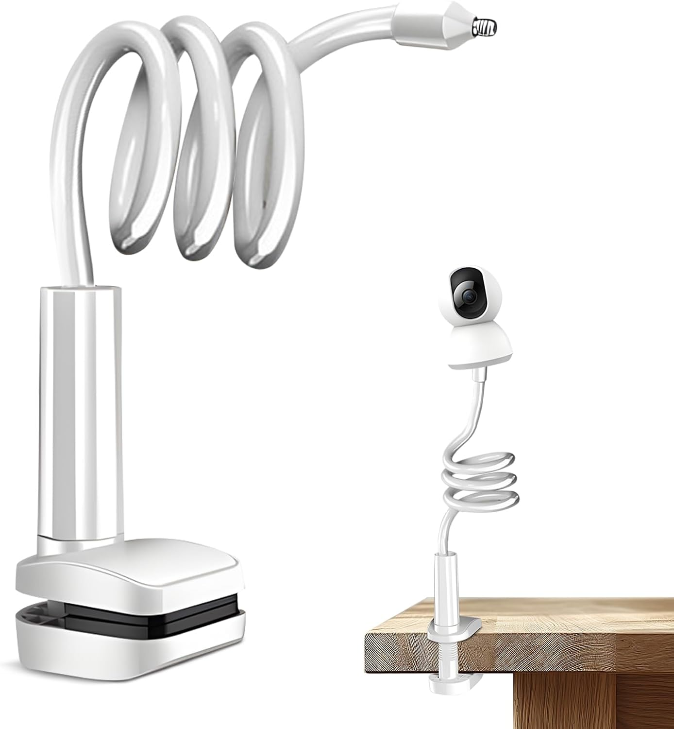 Universal Baby Monitor Mount - No Drilling Required Baby Camera Holder Crib Camera Stand with 1/4 Screw Twist Compatible with Arlo, Motorola, Hello Baby and Most Monitor Cameras (Clip on 1.1M) image number 5