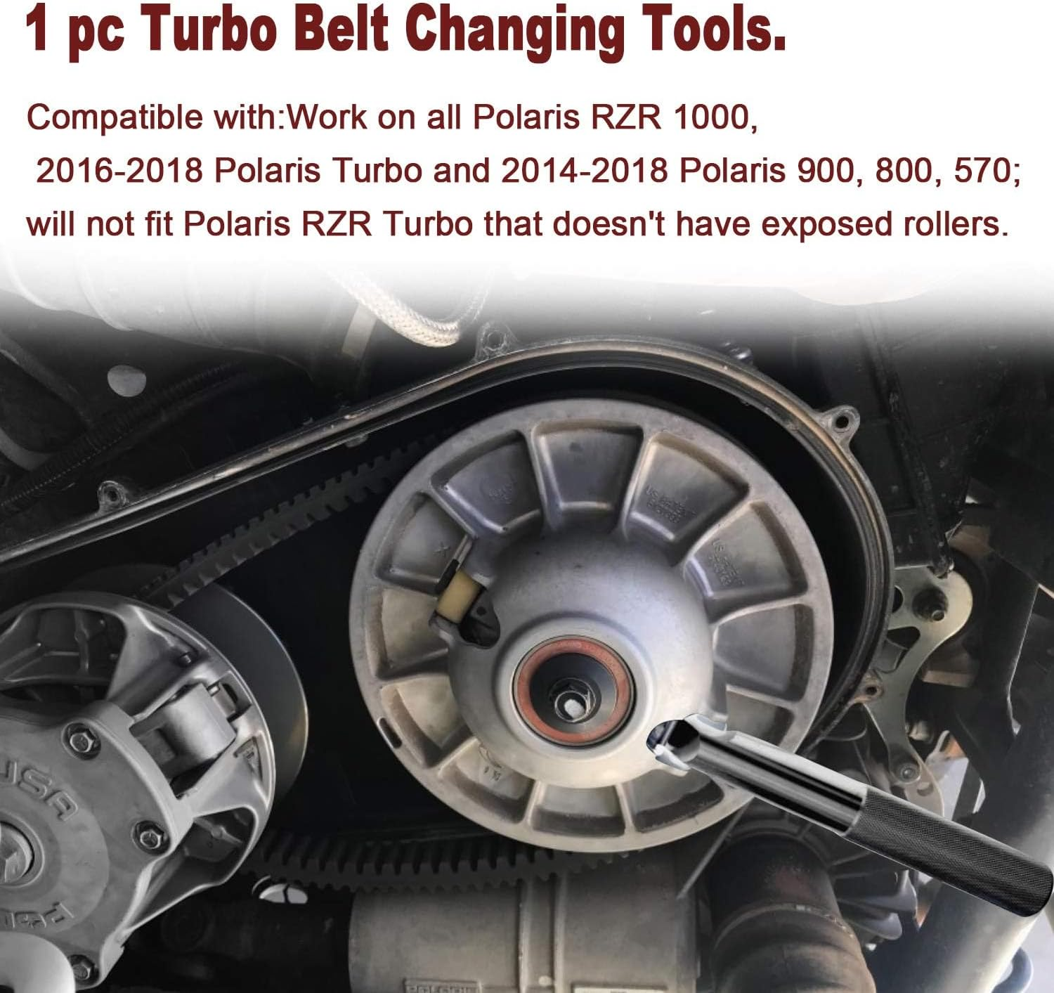 Belt Replacement Tools Clutch Removal Wrench Tool Kit Compatible with Polaris RZR 900 S 1000 S XP 800 Turbo - Black image number 4