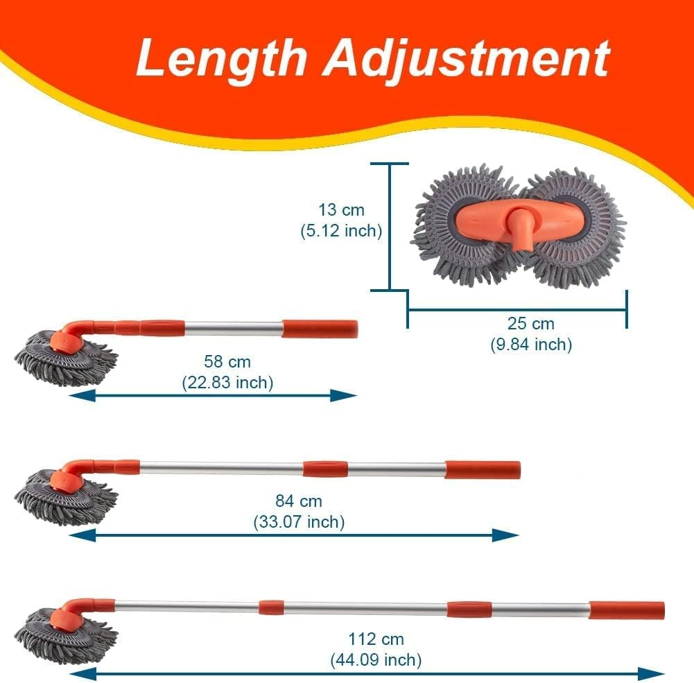 Double Head Car Wash Brush Mop with Long Handle 54" Microfiber Car Wash Brush Car Wash Kit, IGUGIG Soft Car Wash Mop Car Wash Mitt Scratch-Free Car Washing Kit Car Cleaning Supplies for Truck RV Boat SUV image number 1