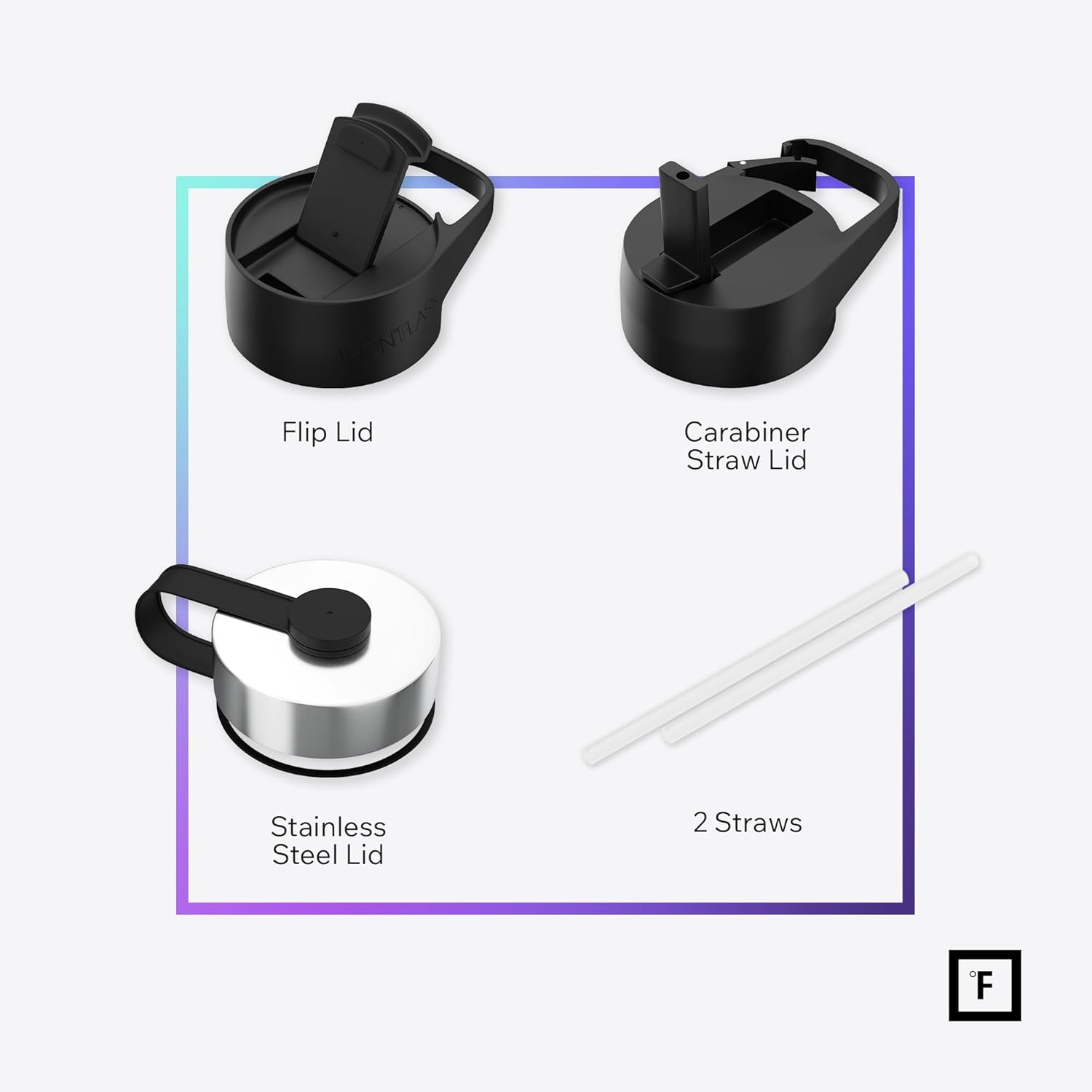 IRON &deg;FLASK Sports Water Bottle - 40Oz, 3 Lids (Straw Lid), Leak Proof - Stainless Steel Gym & Sport Bottles for Men, Women & Kids - Double Walled, Insulated Thermos, Metal Canteen image number 3