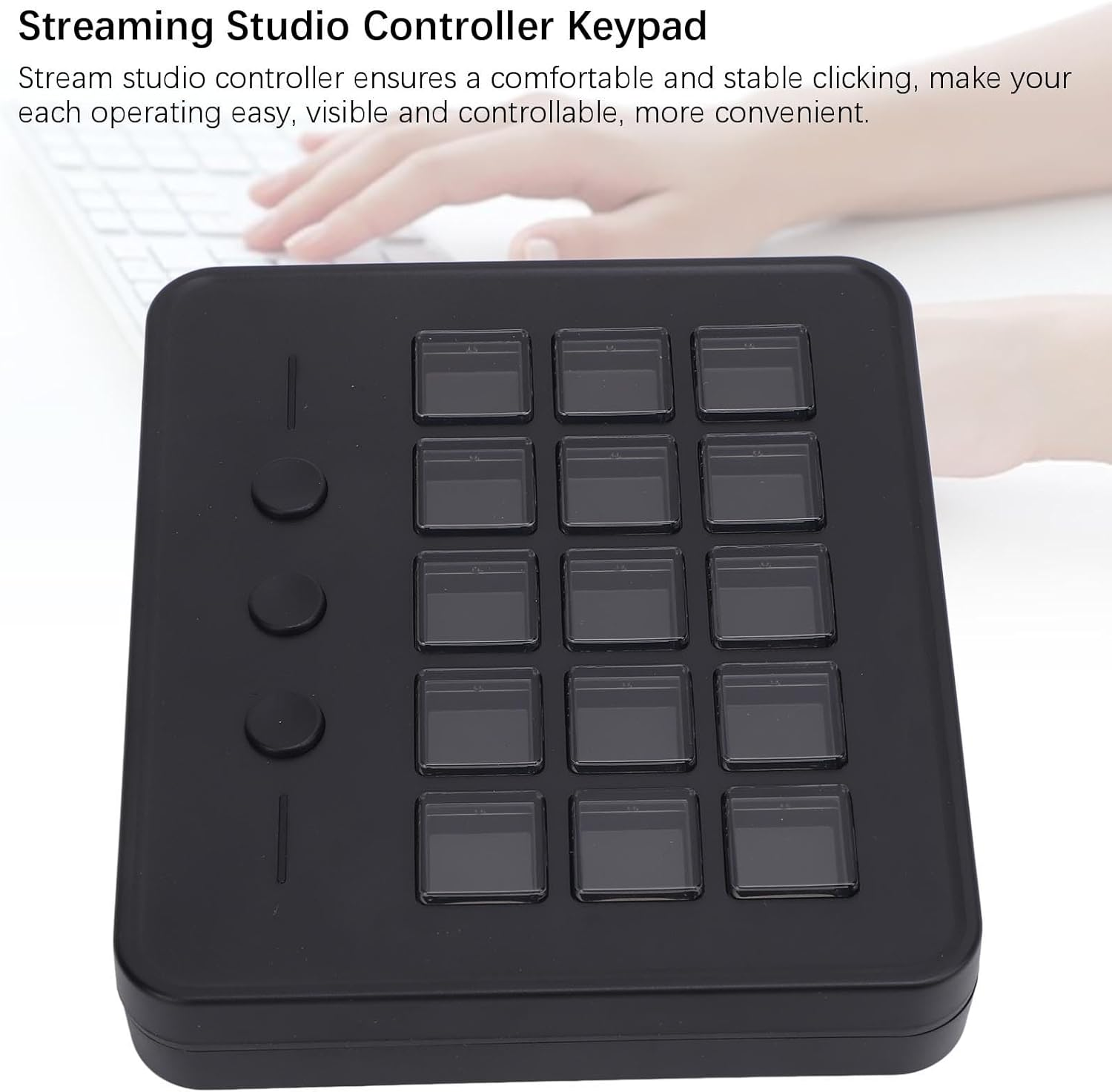 Stream Controller, Stream Control Deck with 15 Macro Keys, Customizable LCD Keys Studio Controller, Gaming Workflow Macro Keypad for OBS PC image number 2