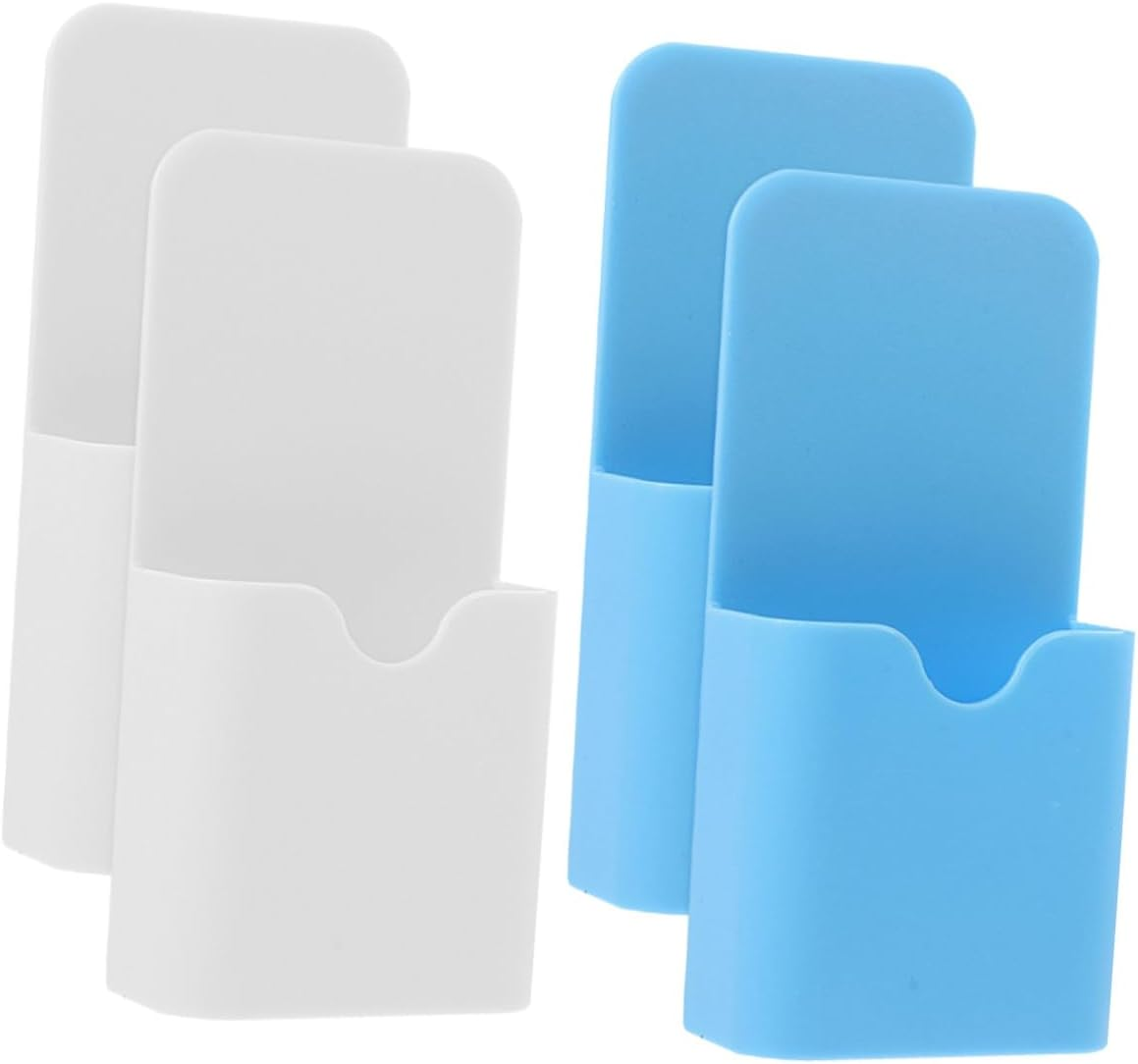 NUOBESTY 4Pcs Magnetic Pen Organizer Set Small Size with Blue and White Magnetic Whiteboard Marker Holders for Office Desk and Fridge Storage image number 5