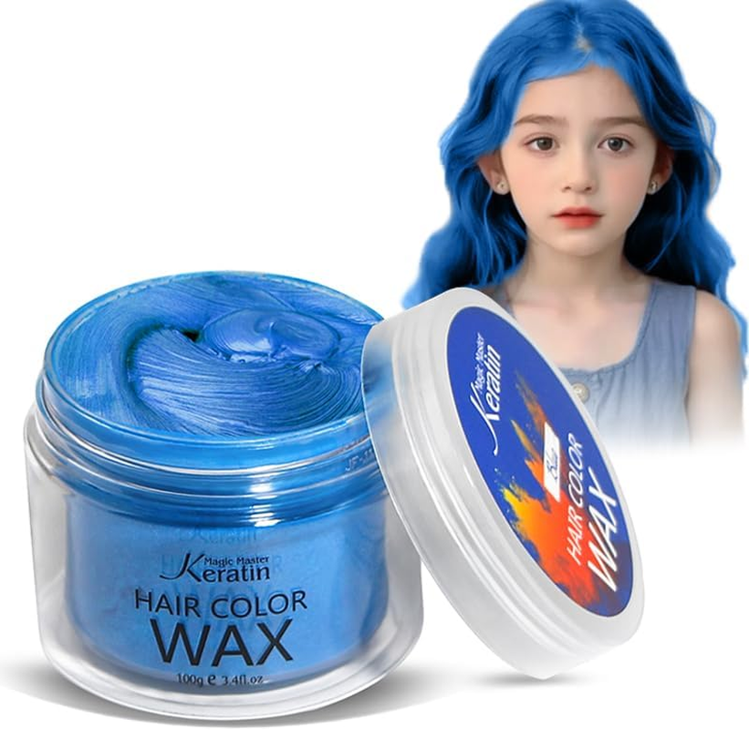 Hair Colour Wax, Magic Master Keratin Temporary Hairstyle Cream Instant Coloured Clay for Men and Women Party, Festival, Cosplay (Marshmallow Pink)