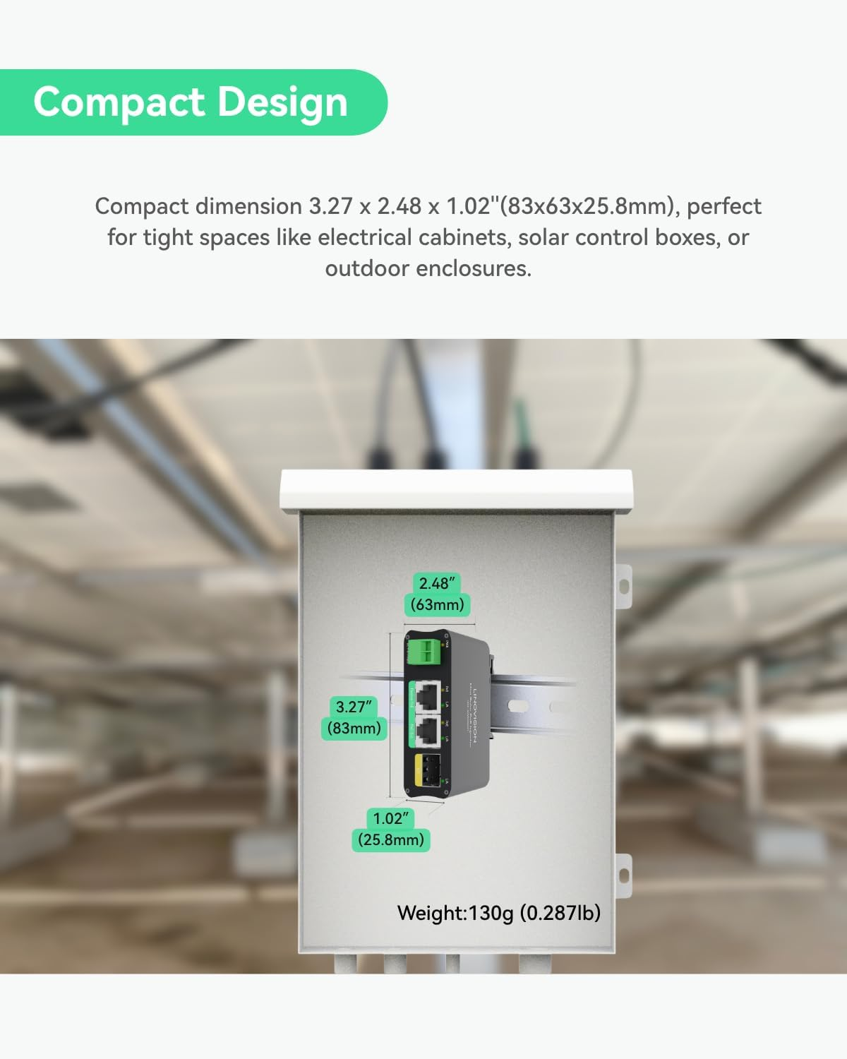 LINOVISION 2 Ports Mini Solar Poe Switch with Passive Poe Output and SFP Uplinks