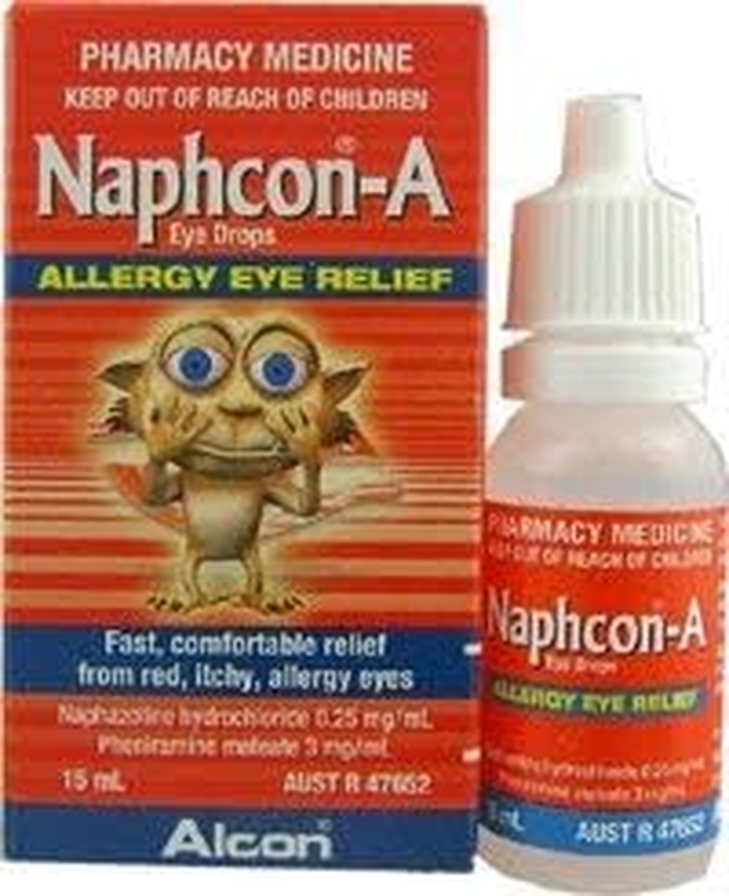 3 PACK of Naphcon a Allergy Relief Eye Drops 15Ml
