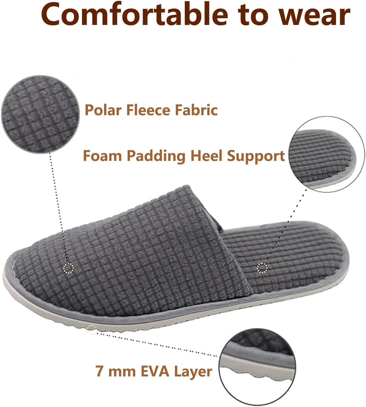 8 Pairs SPA Slippers, Disposable Hotel Slipper, Indoor Slipper for Guests, Fit Women Men Travel, Hotel, House Guests (With Shoe Storage Bag) image number 4