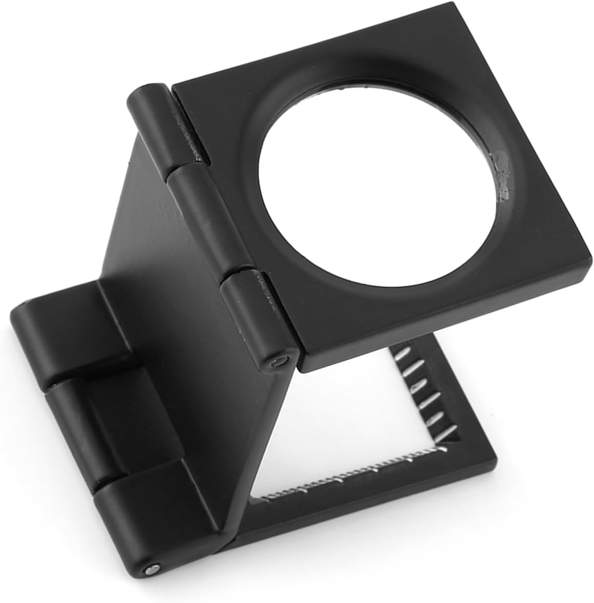 Mini Threefolding 10X Magnifier Magnifier Loupe, Folding Magnifier Loupe 10X28Mm Zinc Alloy Folding Magnifier Magnifying Glass with Scale for Textile Optical Jewelry Collection image number 2